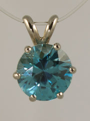8mm Blue Zircon Pendant