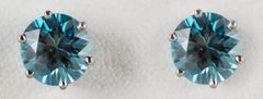 8mm Blue Zircon Earrings