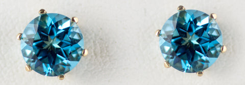 8mm Blue Topaz Earrings