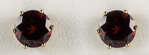 8mm Garnet Earrings
