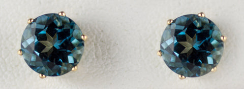 8mm London Blue Topaz Earrings