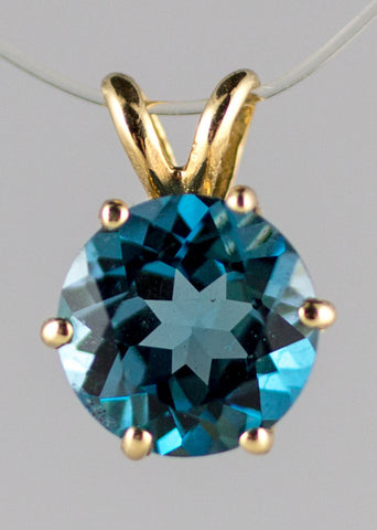p-8mm London Blue Topaz Pendant