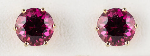 8mm Pink Tourmaline Earrings