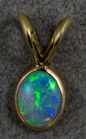 p-9x7mm Opal Bezel Pendant